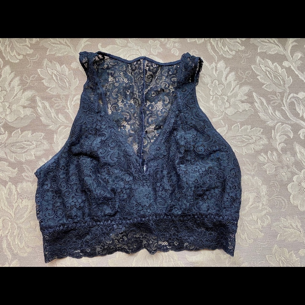 Soma Bralette Lace Plunge Racerback (Black)